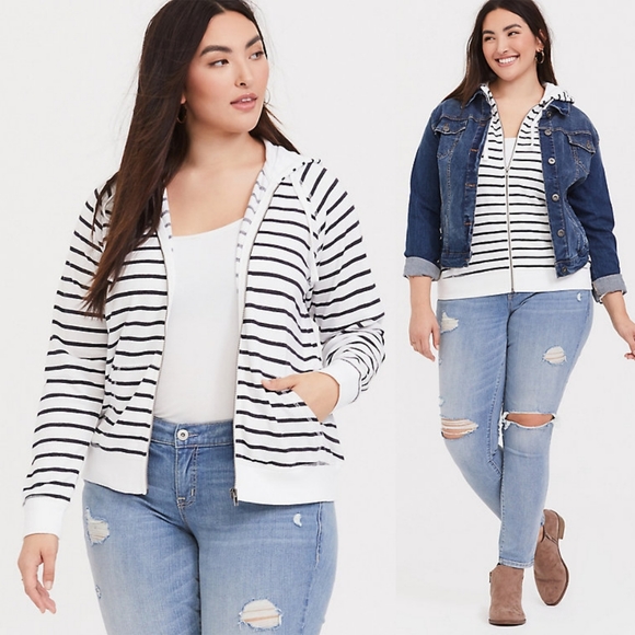 black and white zip hoodie